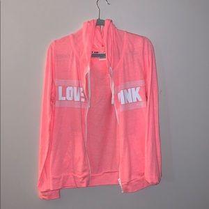 VS PINK zip up hoodie pink